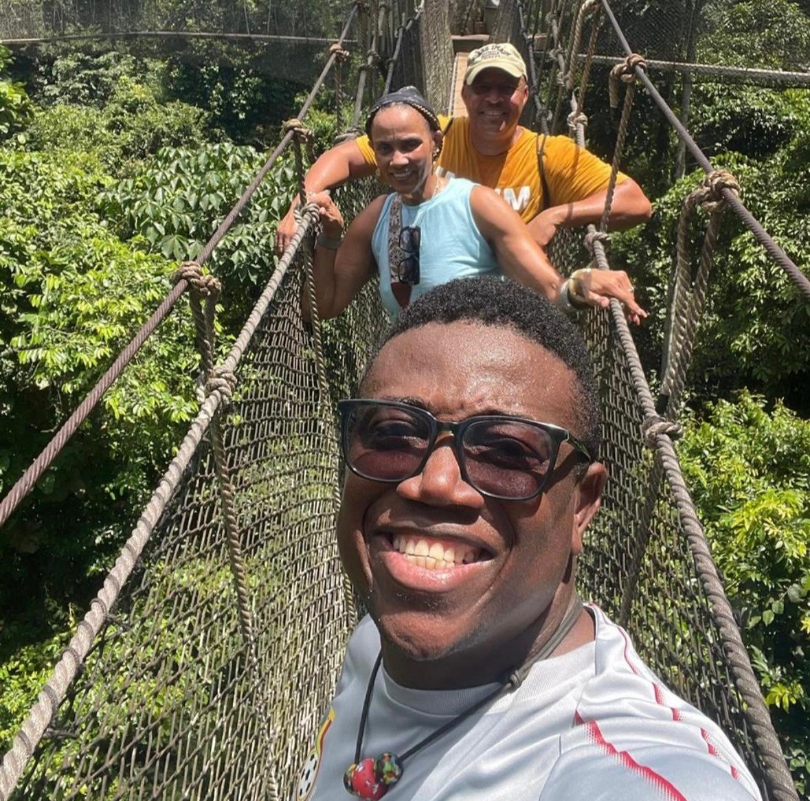 Guests on the Kakum canopy walkway