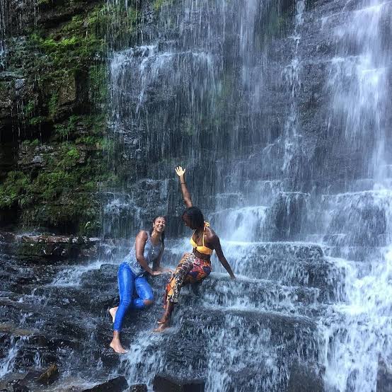 A multi-tiered rock waterfall in Ghana’s Eastern Region