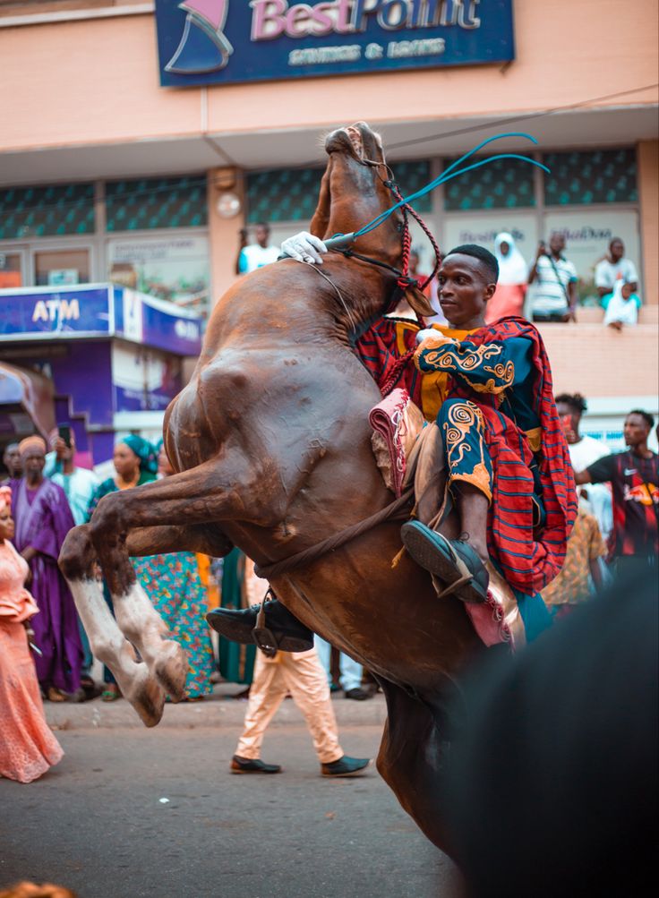 Festival horseman in traditional regalia